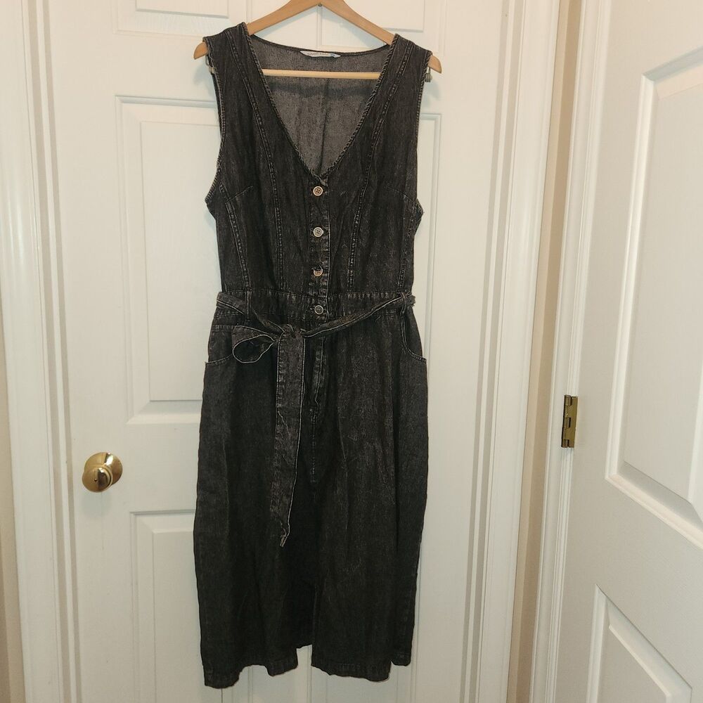 Given Kale Lightweight Dark Wash Denim Midi Dress Size 2X
